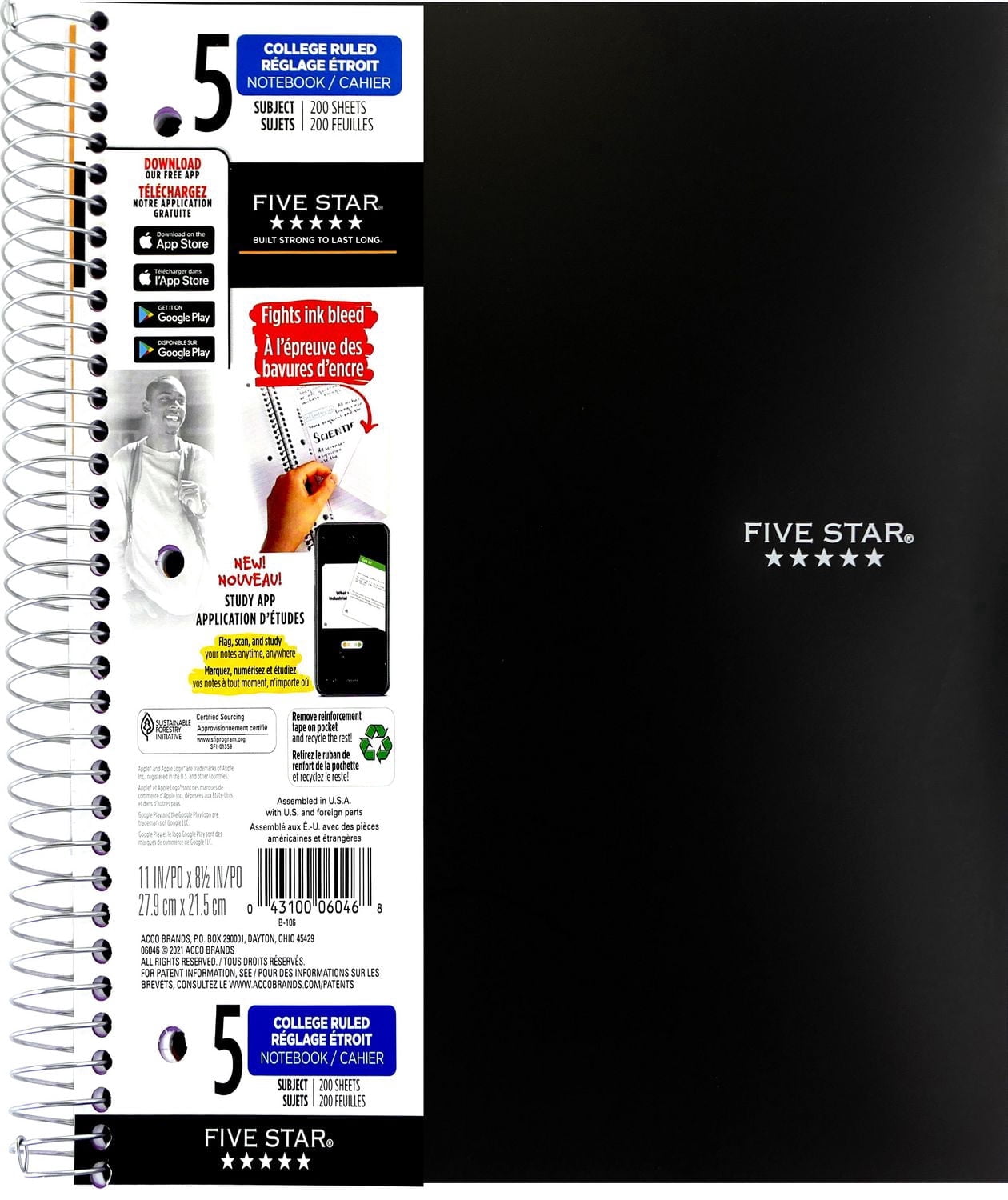 Five Star 5 Subject Writing Notebook