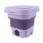 Portable Foldable Washing Machine, 11L Automatic Mini Bucket Washer with Drainage Pipe, Travel Laundry Washer for Travel, RV, Camping, Apartments, Home Laundry
