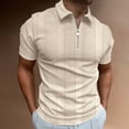 thumbnail image 2 of Ketyyh-chn99 Polo pour Homme Coupe Classique Chemises pour Homme 2024 T-Shirt Mode Manches Courtes Col Rond T-Shirt Hauts Beige,G, 2 of 5