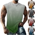 thumbnail image 1 of Hot6sl Économies d'Été Liquidation Débardeur Col Rond, Hommes Mode Décontractée Impression Chandail Col Rond Sport Débardeur Sans Manches, Hommes Blouse Polyester/Vert, P, 1 of 6