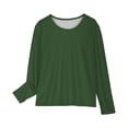 thumbnail image 4 of RXIRUCGD Chemises à Manches Longues pour Filles, Col Rond Mignon, Blouses Décontractées Habillées, Vert Armée, Taille : 4 Ans, 4 of 7