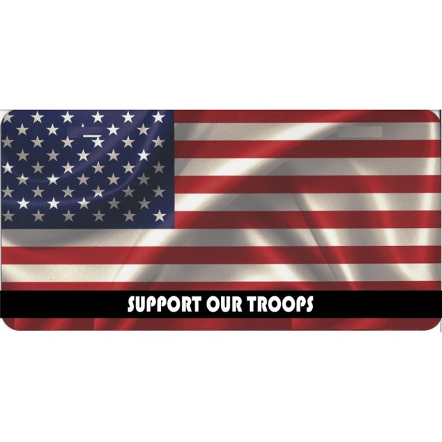 U.S. Drapeau Soutenir Nos Troupes Photo License Plaque