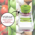 thumbnail image 4 of Starfrit Mandoline Facile Trancheuse et Coupe-dés, 5 Lames Interchangeables, Julienne, Râpe, Déchiqueteuse, Poussoir Auto-Alimentation avec Récipient Attrapeur, 4 of 5