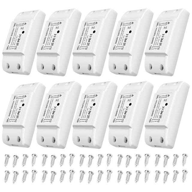 10 Pcs Commutateur Intelligent WiFi et BT 10A 2200W Double Mode Marche/arrêt