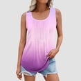thumbnail image 1 of VKOYWKM Débardeurs Grande Taille pour Femmes Col Rond Plissé Sans Manches Tunique Imprimé Dégradé Tendance Débardeurs d'Été Décontractés, 1 of 5