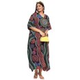 thumbnail image 1 of Oussum Robe Caftan Longue en Polyester Grande Taille Noire Mandana pour Femmes, 1 of 7