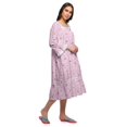 thumbnail image 2 of Moomaya Robe de Nuit en Coton à Manches Longues à Encolure Carrée Imprimée pour Femmes, 2 of 6