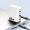 thumbnail image 2 of Staron Bloc de Charge Rapide, Chargeur de Charge Rapide Multiport 65w Tête de Charge Rapide USB 6-en-1 Compatible avec Plusieurs Appareils, 2 of 6
