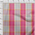 thumbnail image 2 of oneOone Silk Tabby Dark Pink Fabric Madras Check Craft Projects Decor Fabric Printed By The Yard 42 Inch Wide, 2 of 4
