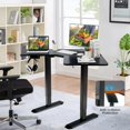 thumbnail image 2 of Giantex Bureau Électrique Réglable en Hauteur, Bureau d'Ordinateur Debout en Forme de L avec Roulettes, Bureau d'Angle Assis-Debout pour le Bureau à Domicile, Noir, 2 of 10