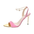 thumbnail image 2 of LSLJS Women's Shoes Candy Colored Pointed Sandals Fashion High Heels Metal Chain Large Shoes, 2 of 8