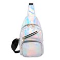 thumbnail image 2 of EGNMCR Bright Leather Small Sling Colorful Backpack Multi-Purpose Chest Bag Hiking Outdoor,, 2 of 6