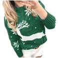 thumbnail image 2 of EGNMCR Chandail à Col Rond pour Femmes, Chandail pour Femmes Mode pour Femmes Imprimé de Noël Confortable à Manches Longues Chandail Ample Haut Chandail pour Femmes, 2 of 5