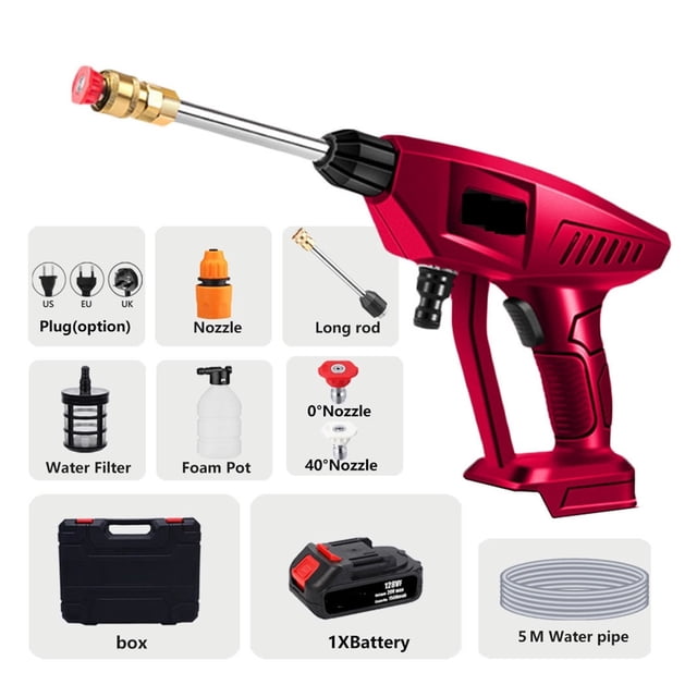 30BAR Wireless Car Washer High Pressure Car Wash Spray Water Gun Portable High Pressure Washer For 18V Battery ,Easy Use