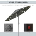thumbnail image 4 of Outsunny 9ft Solar Patio Umbrella with LED Lights Tilt Canopy, Grey, 4 of 10