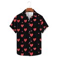 thumbnail image 5 of Weiqiqre t Shirts for Man Funny Love Pattern Printed Short Sleeve Quick Dry Button Down Lapel Shirt, 5 of 5