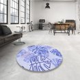 thumbnail image 4 of Ahgly Tapis Rond Lavable en Machine Intérieur Transitionnel Bleu Céleste, 5 Pieds Rond, 4 of 7