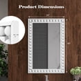 thumbnail image 3 of Costway 24" x 36" Rustic Decorative Wall Mirror with Solid Wood Frame Beads for Living Room White, 3 of 10