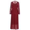 thumbnail image 4 of Pompotops Ensemble Deux Pièces Décontracté pour Femme Robe en Mousseline Unie Sans Manches Cardigan en Dentelle à Demi-Manches, 4 of 6