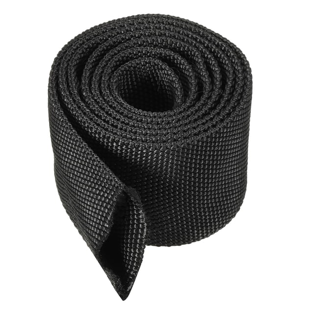 Unique Bargains 2' ID 3.3FT Nylon Protective Hose Sleeve, Cable Cover Sheath Protection, Black