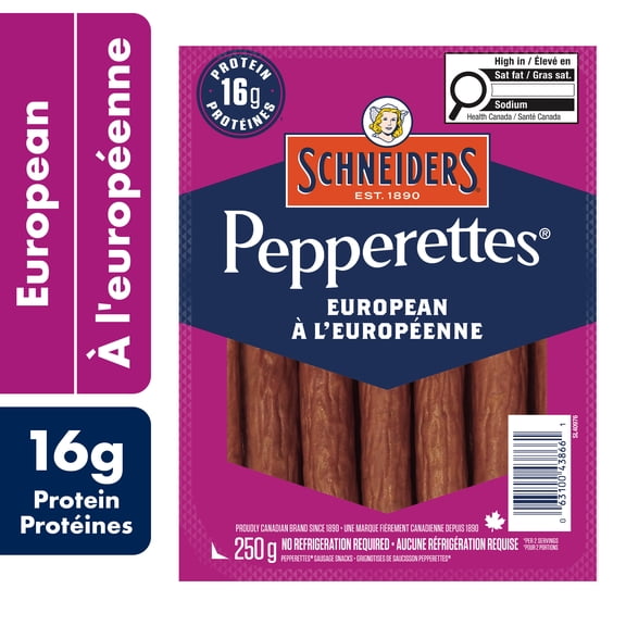 Schneiders Pepperettes® Sausage Sticks, European - High in Protein