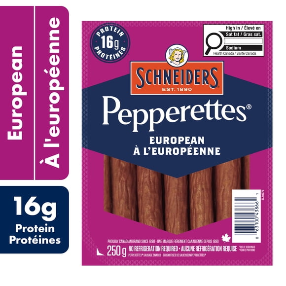 Schneiders Pepperettes® Sausage Sticks, European - High in Protein, 250 g