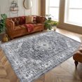 thumbnail image 4 of FairOnly 8' x 10' Area Rugs,Machine Washable Printd Rugs for Living Room Bedroom Kitchen Home Decor, Non Slip TPR Back Floor Carpet,Gray, 4 of 7