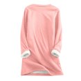 thumbnail image 5 of IROINID Liquidation Chandail en Molleton de Noël pour Femmes Manches Régulières Automne Hiver Ample Vacances Détente Col Rond Chemise Hauts, Rose, 5 of 5
