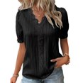 thumbnail image 1 of Chemisier Décontracté pour Femmes à Rayures Verticales, Manches Bouffantes, Style Élégant, Tenue de Vacances, 1 of 6