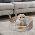 thumbnail image 2 of Woven Cat Bed Basket All Four Seasons Furniture Protection Rest Sleeping Bed Gray 40cm, 2 of 8