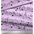 thumbnail image 3 of Soimoi Purple Cotton Duck Fabric Notes Musical Instrument Print Sewing Fabric Yard 42 Inch Wide, 3 of 5
