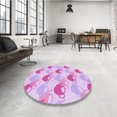thumbnail image 4 of Ahgly Company Tapis d'Intérieur Lavable en Machine Carré Transitionnel Fleur Rose, 4 Pieds Carré, 4 of 7