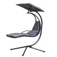 thumbnail image 1 of Topbuy Outdoor Hanging Chaise Lounge Chair Floating Chaise Swing Lounger - Set of 1, Gray, 1 of 6