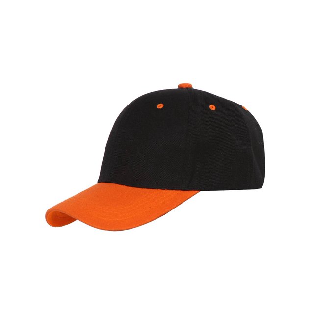 Two-Tone Adjustable Baseball Cap, Black Orange