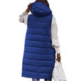 thumbnail image 3 of Bellella Manteau Femme Sans Manches Veste Gilet Simple à Capuche Col à Capuche Extérieur Bleu L, 3 of 3