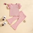 thumbnail image 2 of Birdeem Chemises pour Filles Mode Filles Manches Courtes Décontractées Col Rond Boutons Ensembles de Shorts Unis, 2 of 12