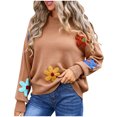 thumbnail image 1 of Timegard Hauts pour Femmes Pull à Manches Longues Col Rond Épaules Tombantes Automne Décontracté Ample, 1 of 9
