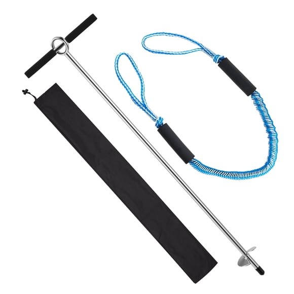 KFFKFF Ancre de Sable, Ancre de Plage en Acier Inoxydable de 36 Po, Ancre de Bateau de Sable à Visser avec Lame en Spirale, Ancre de Tarière pour Bateau en Eau Peu Profonde, pour Fixer un Motomarine Ponton Kayak sur les Plages et les Bancs de Sable