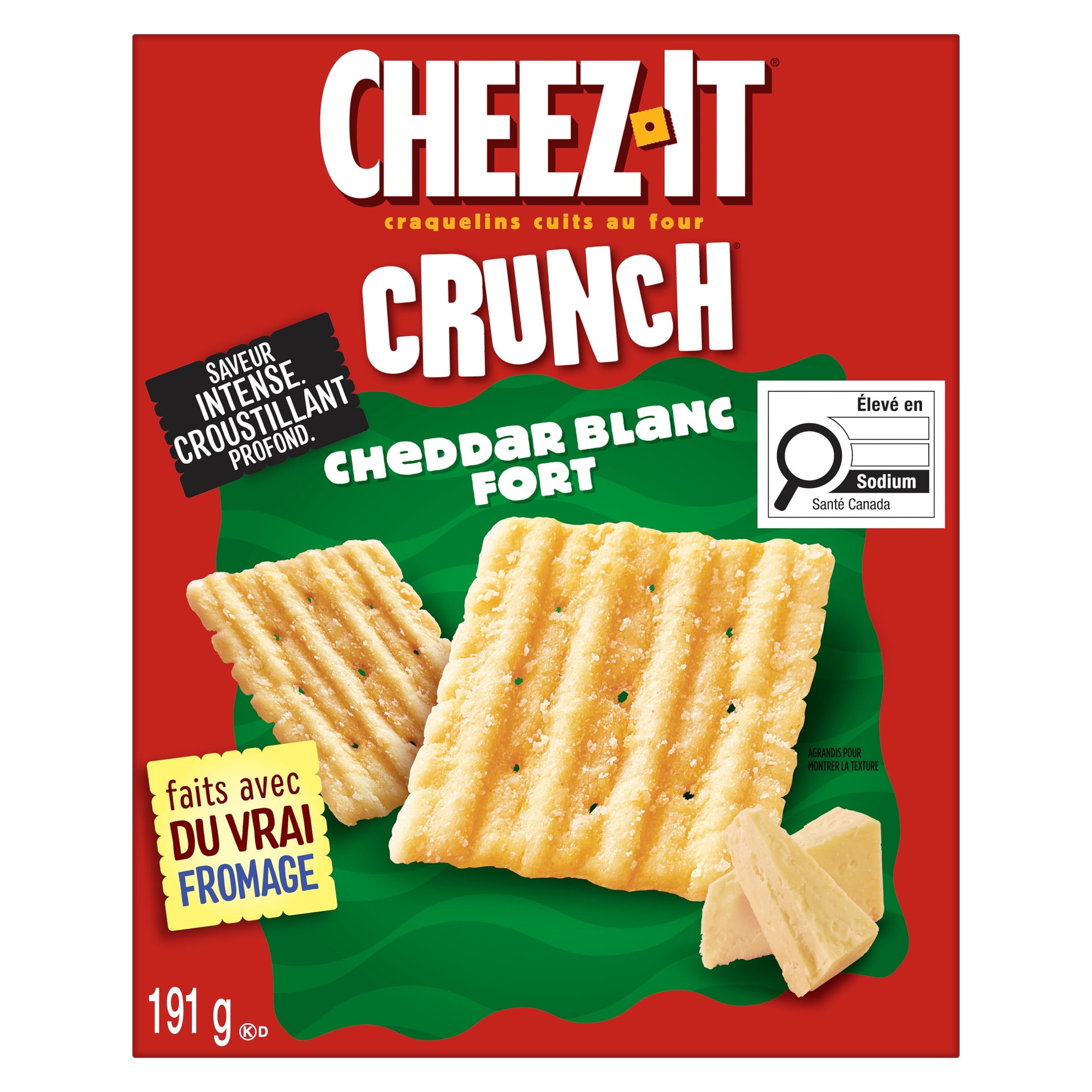 Cheez-ItMD Crunch, Cheddar Blanc Fort, Craquelins cuits au four, 191 g