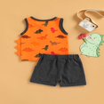 thumbnail image 3 of Boys Sets Letter Crew Neck Sleeveless Vest Tree Shorts, 3 of 6