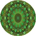 thumbnail image 1 of Ahgly Company Machine Washable Indoor Round Transitional Dark Forest Green Area Rugs, 6' Round, 1 of 7