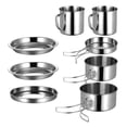 thumbnail image 2 of 1 Set of Outdoor Camping Cookware Portable Cookware Kit Stainless Steel Cookware Kit, 2 of 9