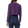 thumbnail image 3 of INSPIRE CHIC Boléro Ouvert pour Femme, Ourlet Arrondi, Cardigan Court, Violet Foncé, TG, 3 of 5