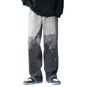 Men's Jeans Men's Fashion Large Size Loose Jeans Street Wide Leg Drop Pants Trousers Pantalon Homme Jeans Black L