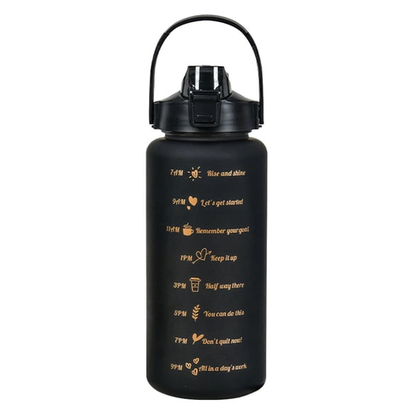 2L Motivational Water Bottle with Straw and Time Marker for Fitness, Cycling, Gym, and Outdoor Activities