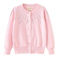 thumbnail image 2 of RXIRUCGD Girls Rhinestone Knitted Cotton Cardigan Jacket( Pink, Size:2 Years ), 2 of 3