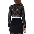 thumbnail image 4 of Kmbangi Floral Lace Cardigan+ See-through Scalloped Long Sleeve Crop Tops, 4 of 5