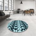 thumbnail image 4 of Ahgly Tapis Rectangulaire Lavable en Machine Intérieur Transitionnel Vert Sarcelle Profond, 4 Pieds x 6 Pieds, 4 of 7