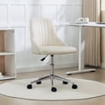 thumbnail image 2 of Vinsetto Velvet Mid-Back Armless Computer Office Task Chair Seat, Cream, 2 of 10