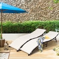 thumbnail image 2 of Costway Lot de 2 Chaises Longues Pliantes en Rotin pour Patio, Empilables, Coussin Double Face, 2 of 10